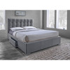Baxton Studio Sarter Grid-Tufted Upholstered Storage King-Size Bed with drawers 114-6224